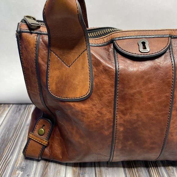 Fossil VRI Vintage Reissue Leather Boho Satchel - Picture 5 of 8